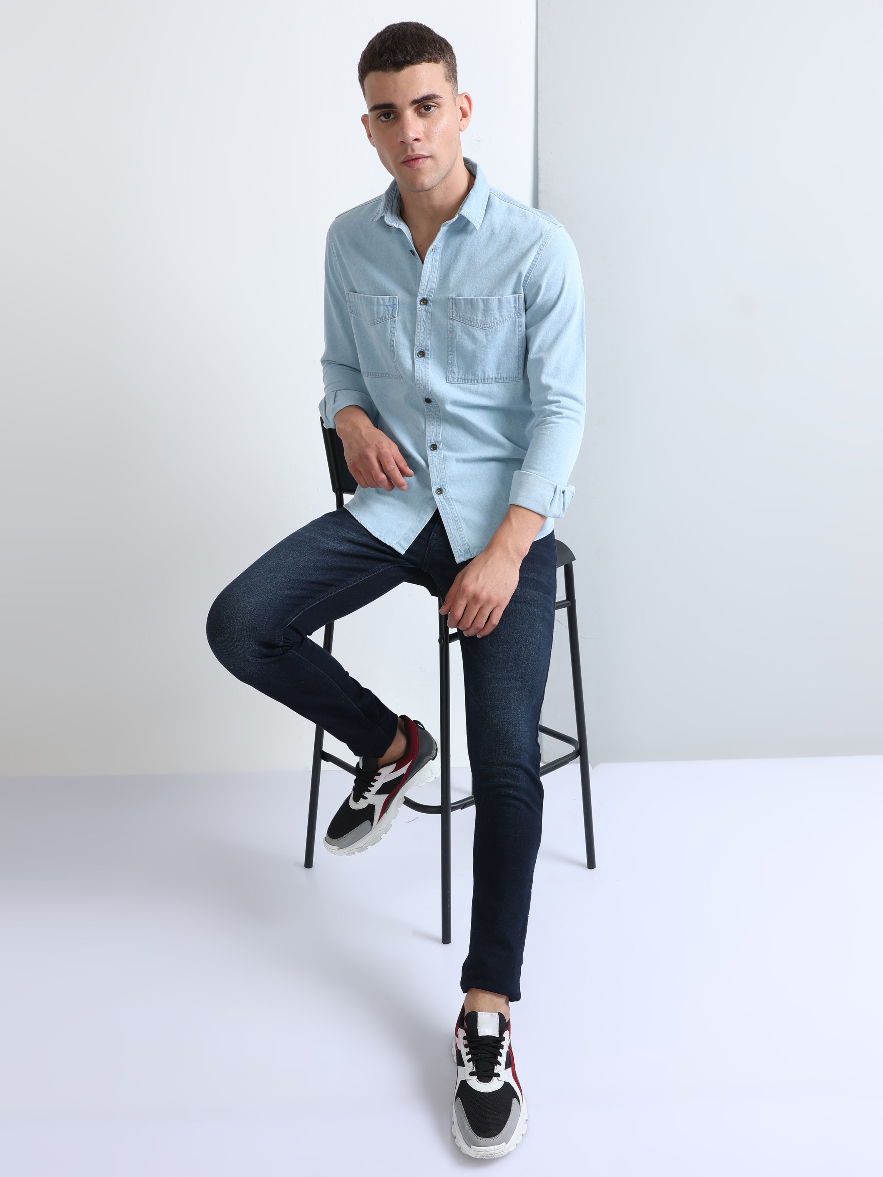 Blue Denim Short Sleeve Shirt | Pepe Jeans India